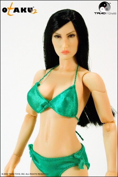 1:6 Triad Toys Otaku 1.2 Brunette Female Head Sculpt for 12" Figures