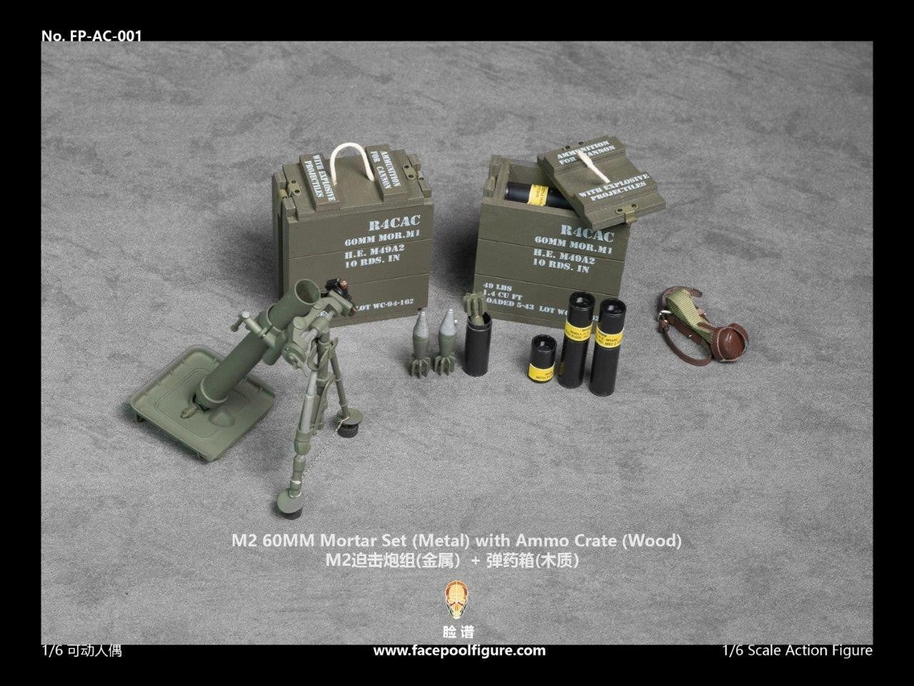 1:6 scale WWII US M2 60mm Mortar Set for 12" Figures FP-AC001