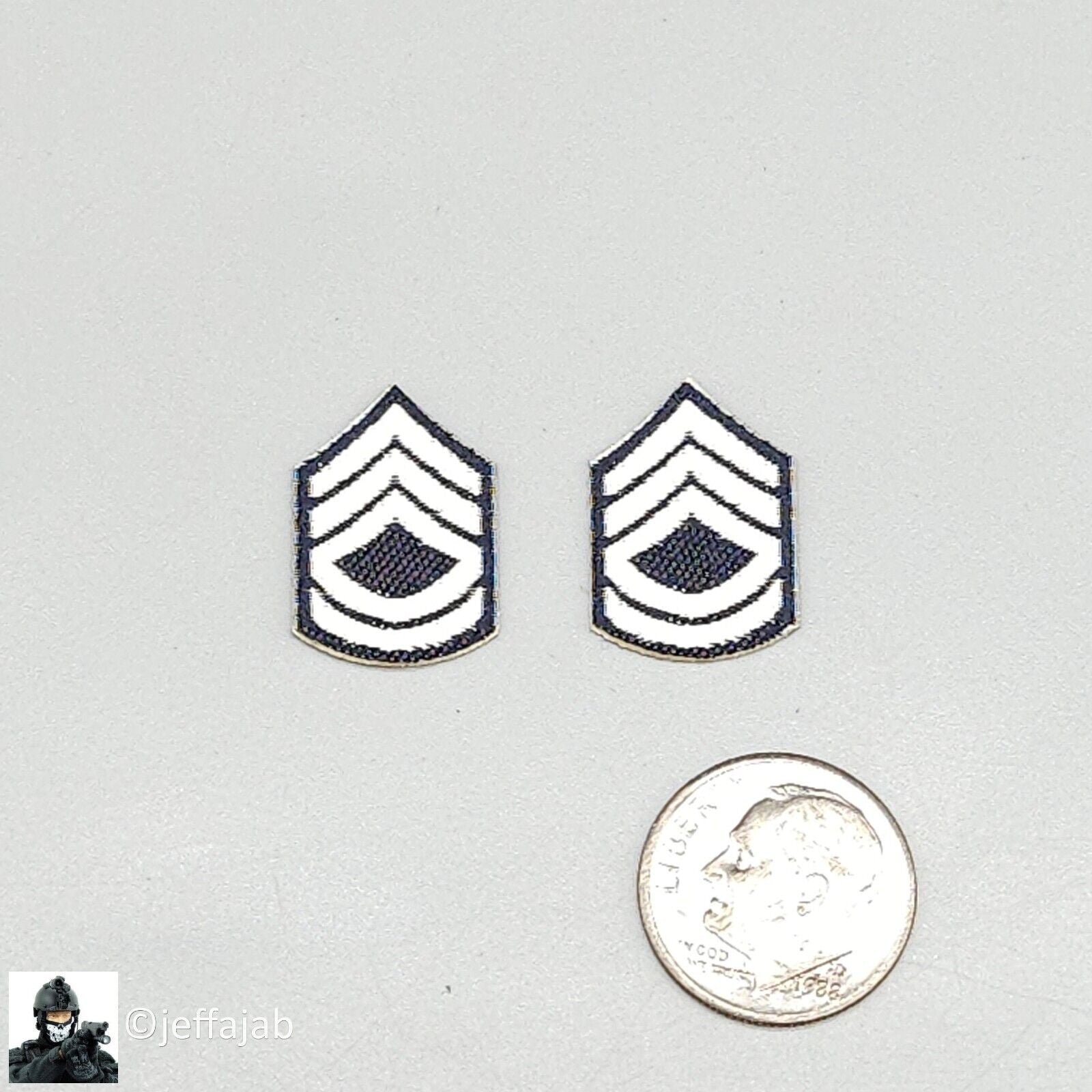 1:6 scale DiD WWII Sergeant Horvath Rank Patches (Stickers) for 12" Figures