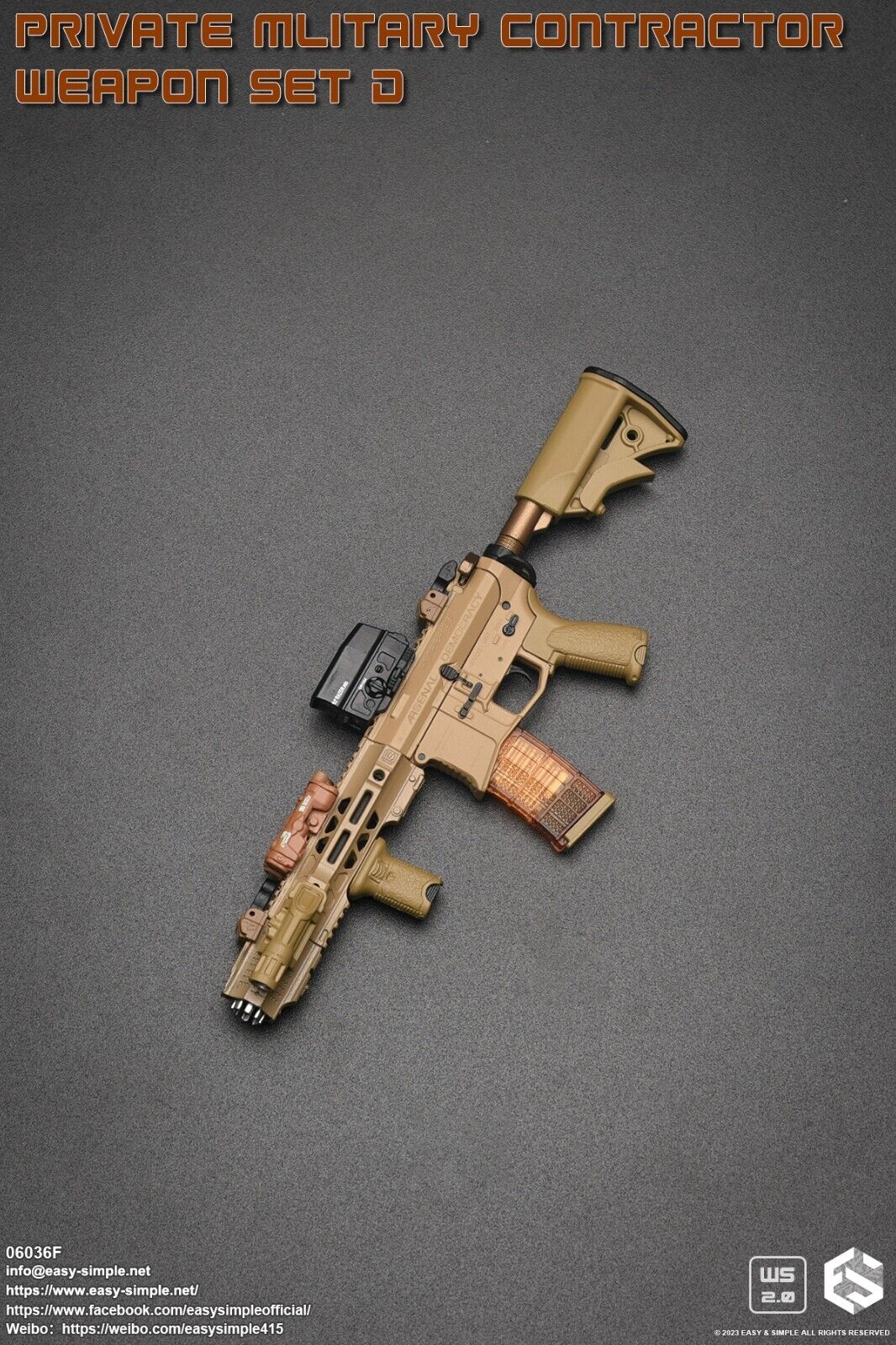 1:6 Easy & Simple Private Military Contractor Weapon Set D Ver. F for 12" Figure