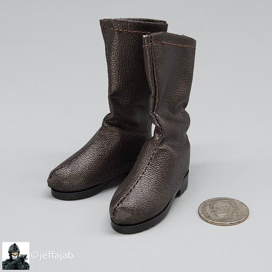 1:6 Triad Toys Female Brown Boots (w/ Pegs) for 12" Figures