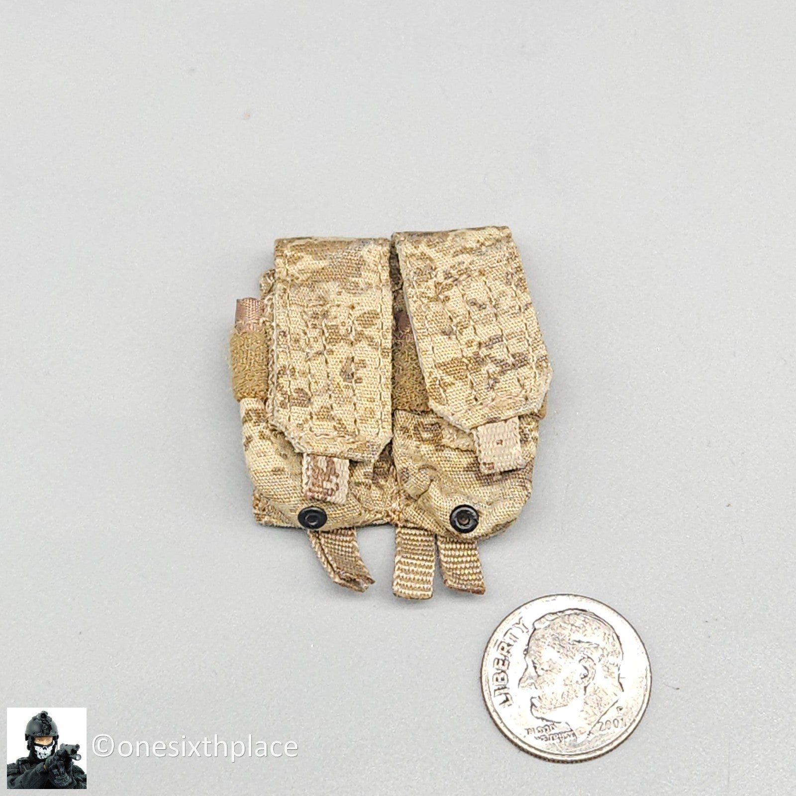 1:6 scale DamToys AOR1 Camo Double Cell Rifle Mag Pouch for 12" Figures