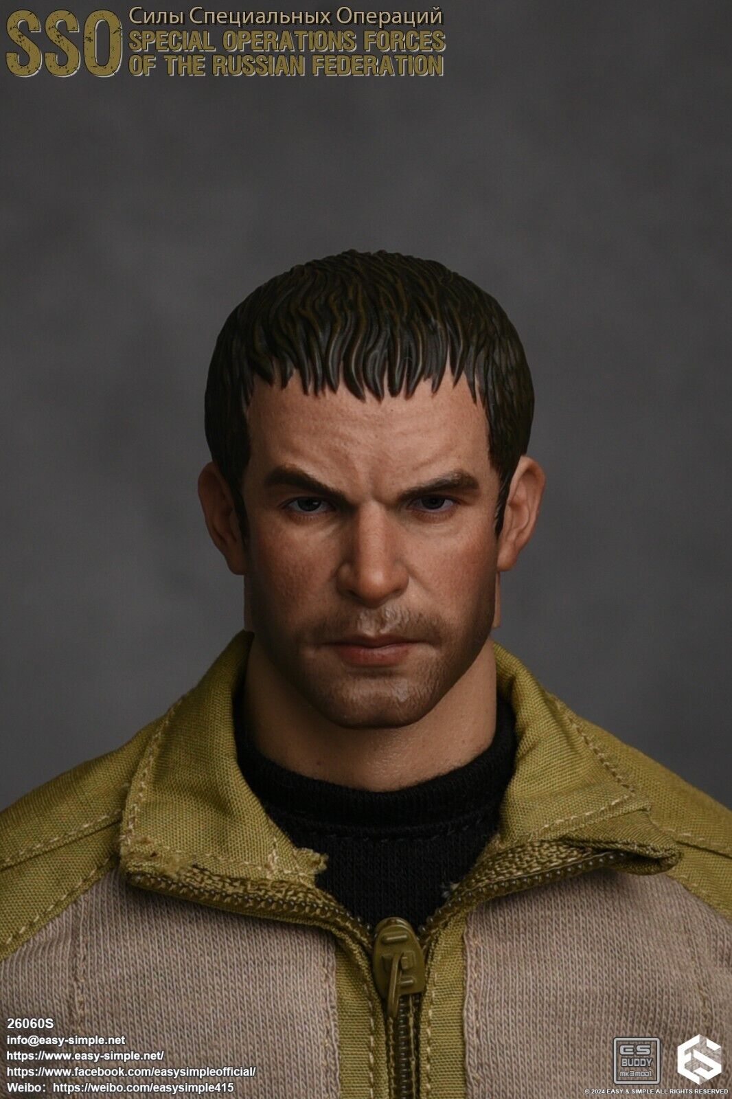 1:6 scale Easy & Simple Russian Special Operations Forces SSO Male Head Sculpt