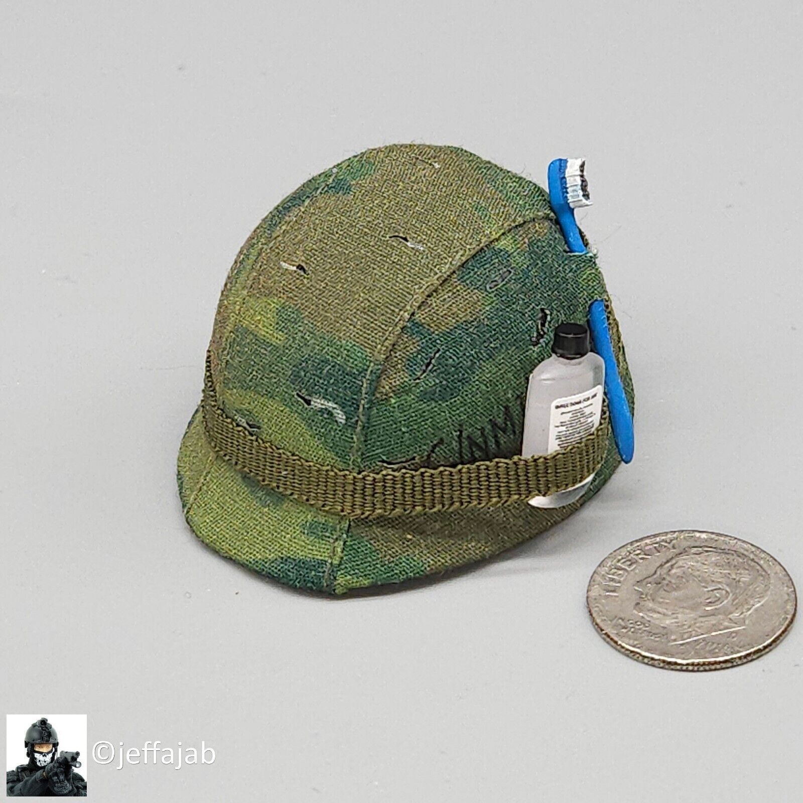 1:6 scale DJ Custom Forrest Gump in Vietnam Helmet w/ Toothbrush for 12" Figures