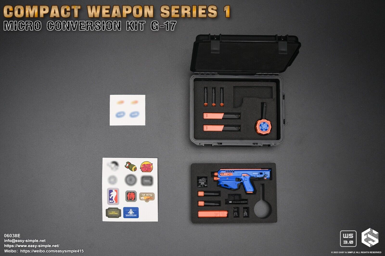 1:6 scale Easy & Simple Compact Weapons #1 - Micro Conversion Set E Blue PDW