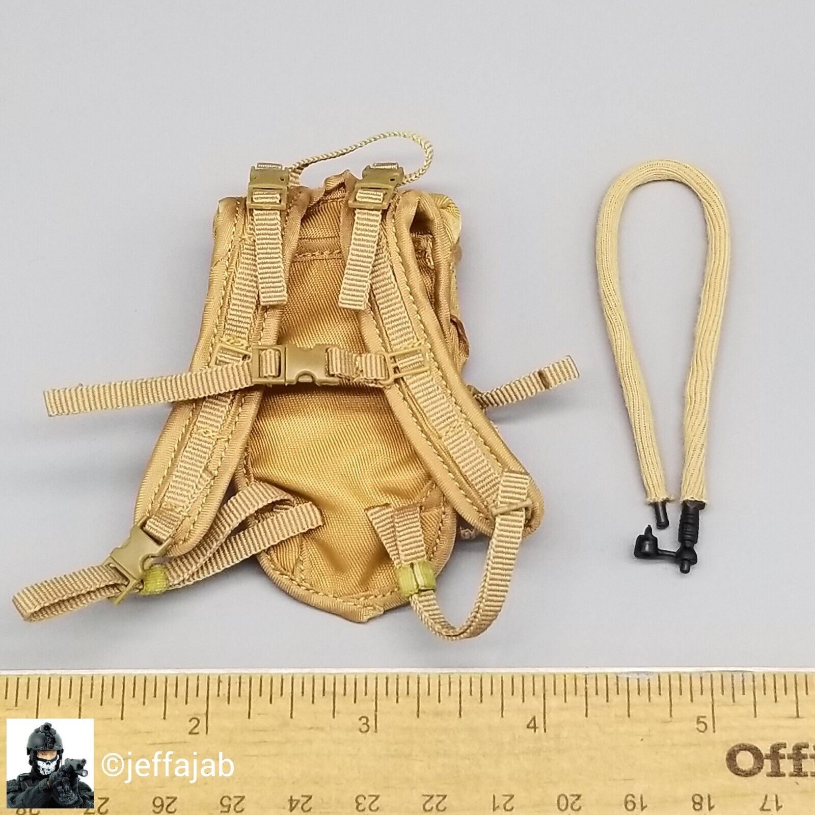 1:6 Scale Flagset Female USMC Dog Trainer Tan Hydration Backpack for 12" Figures