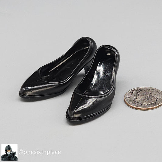 1:6 Triad Toys Female Black High Heels Shoes Style A (Short Heel) for 12" Figure