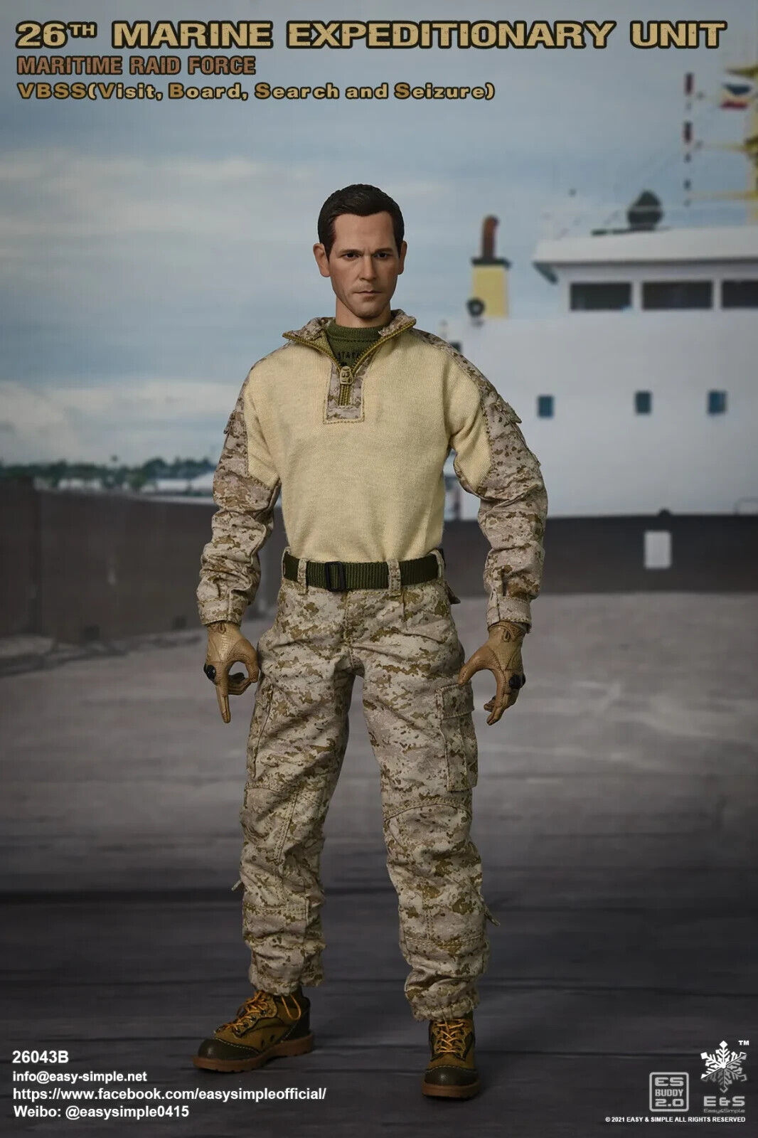 1:6 Easy Simple USMC 26th MEU Desert MARPAT Uniform for 12" Figures