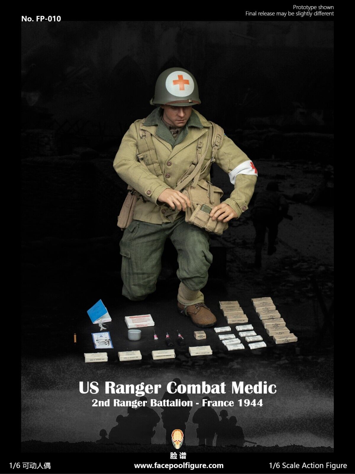 1:6 FacePool WWII US Ranger Combat Medic Medical Supplies for 12" Figures