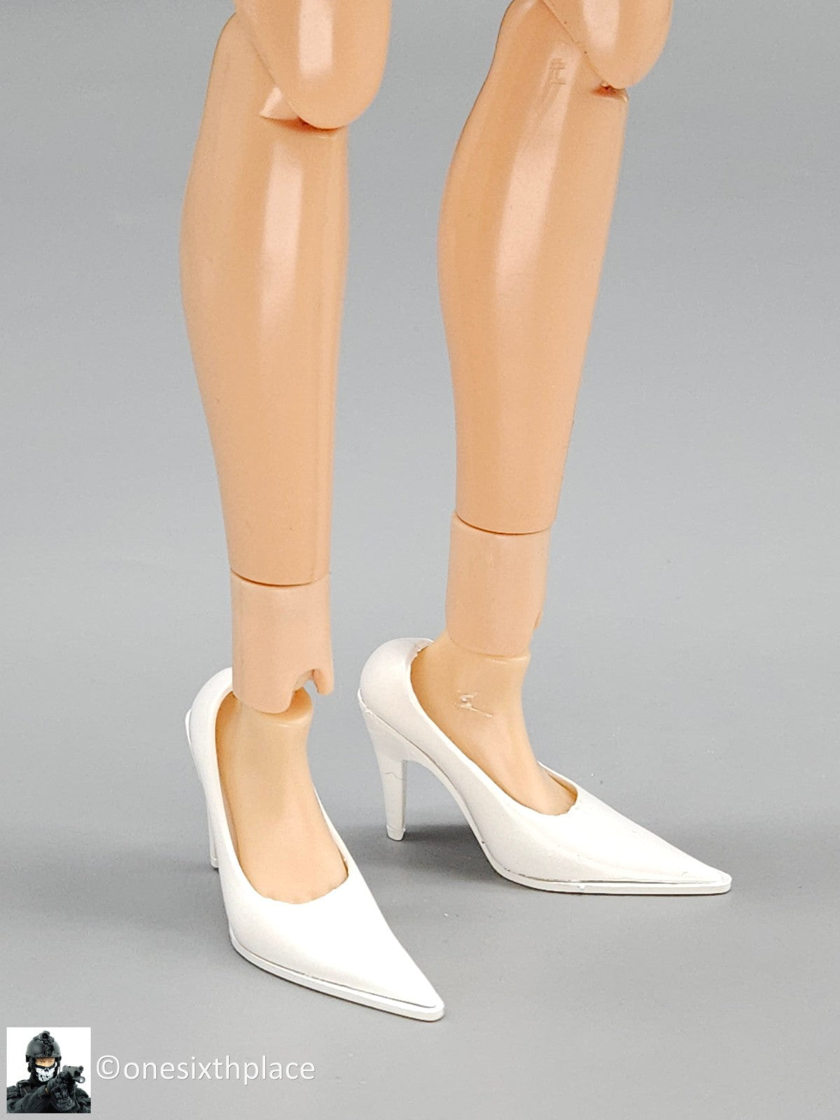 1:6 Triad Toys Female White High Heels Shoes Style C (Tall Heel) 12" Figures