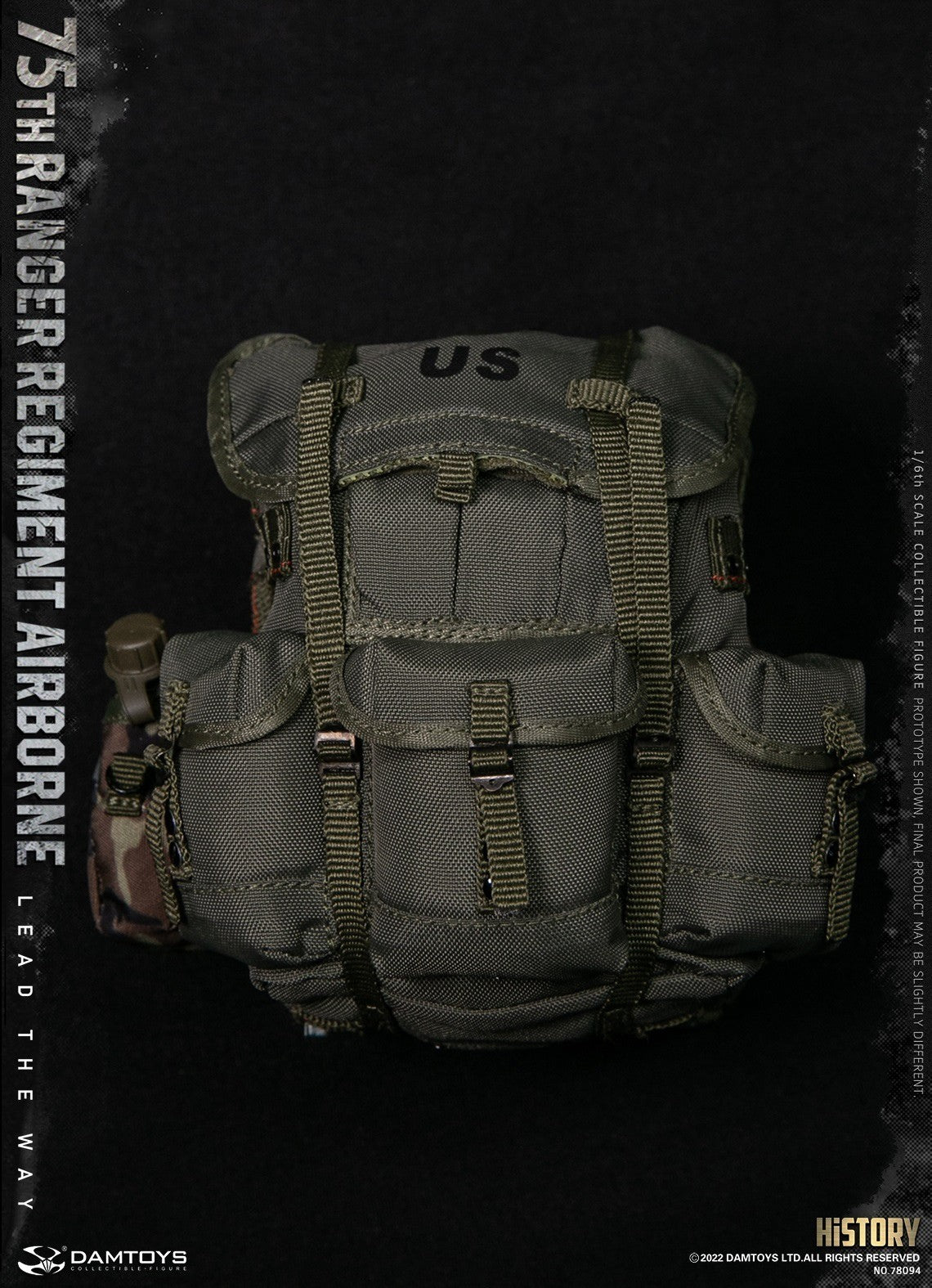 1:6 scale DamToys 75th Ranger Regiment Airborne ALICE Backpack for 12" Figures