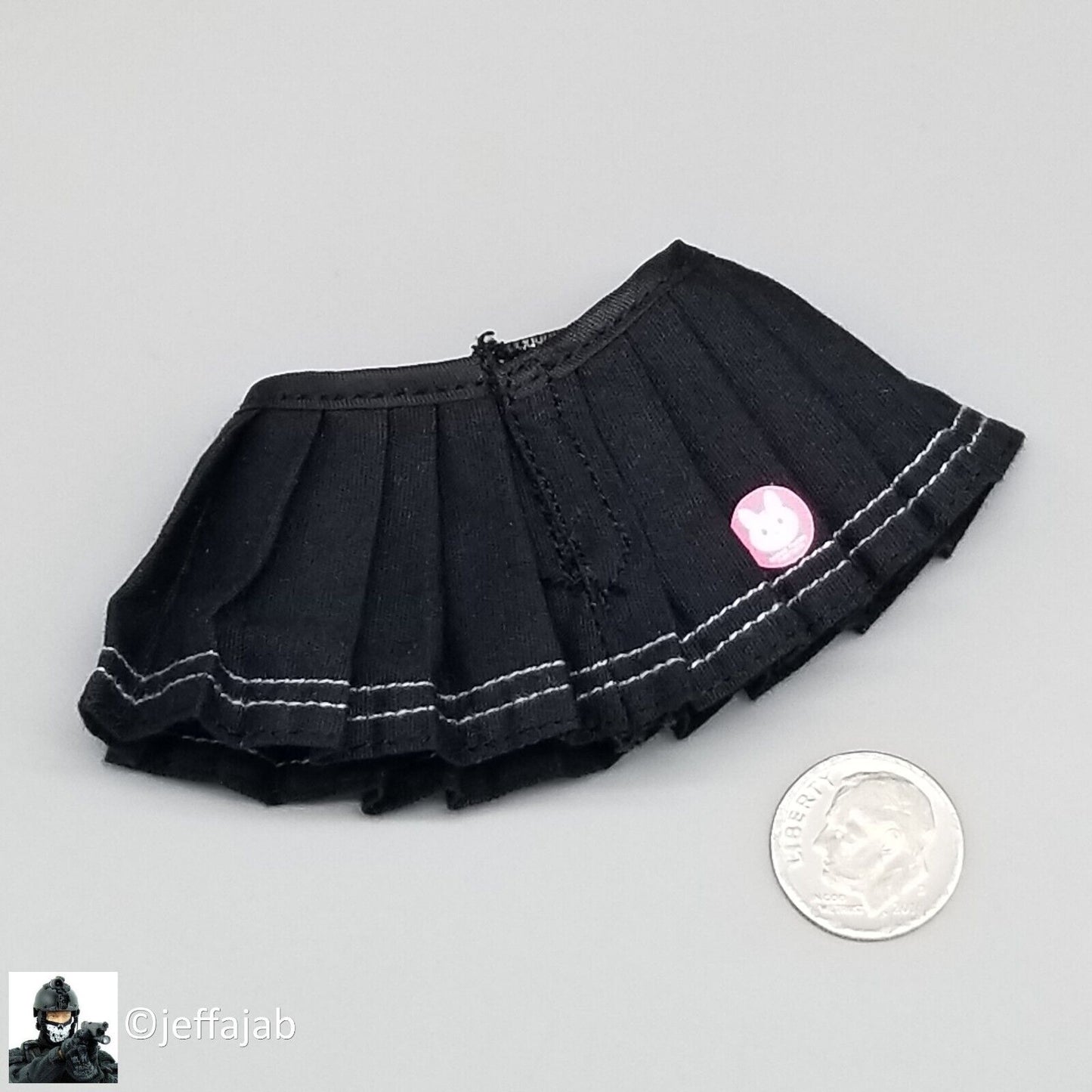 1:6 Flagset School Girl Han MeiMei Female Black Pleated Skirt for 12" Figures