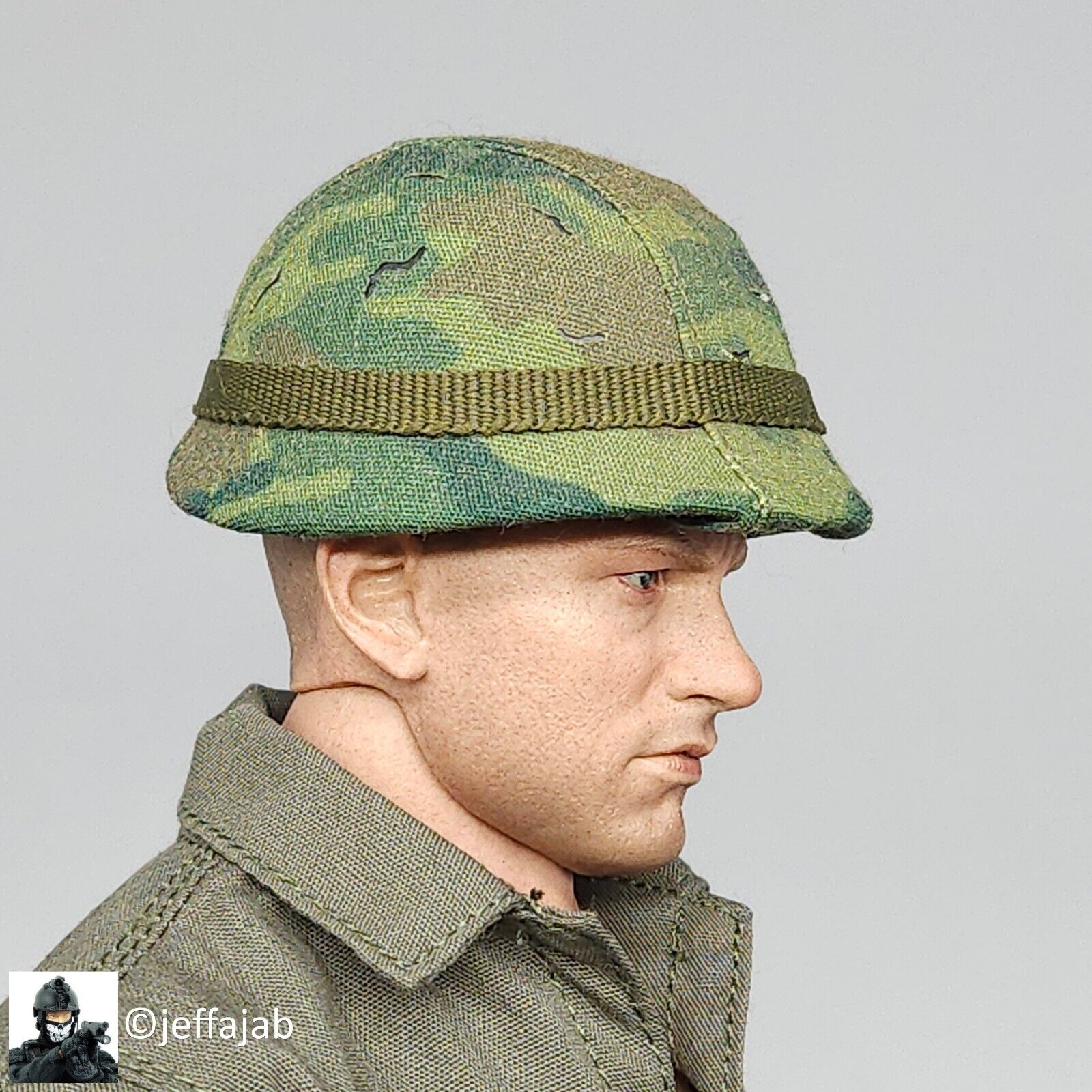 1:6 scale DJ Custom Forrest Gump in Vietnam Helmet w/ Toothbrush for 12" Figures