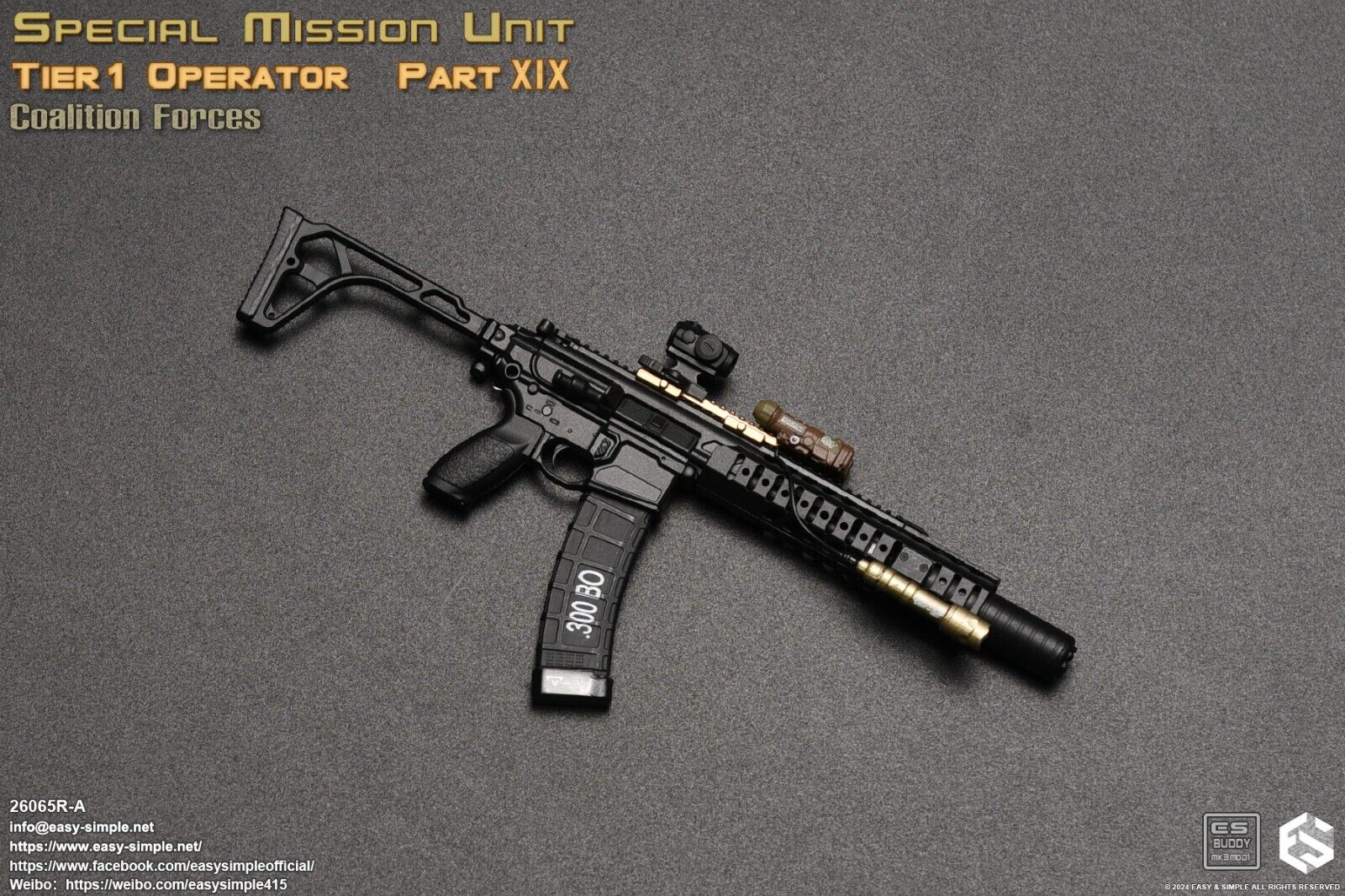 1:6 scale Easy & Simple Coalition Forces LVAW .300 Assault Rifle Set 26065RA