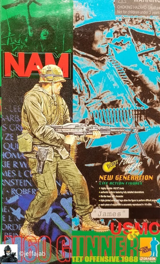 1:6 scale Vietnam USMC M60 Gunner James Body Armor Flak Vest for 12" Figures