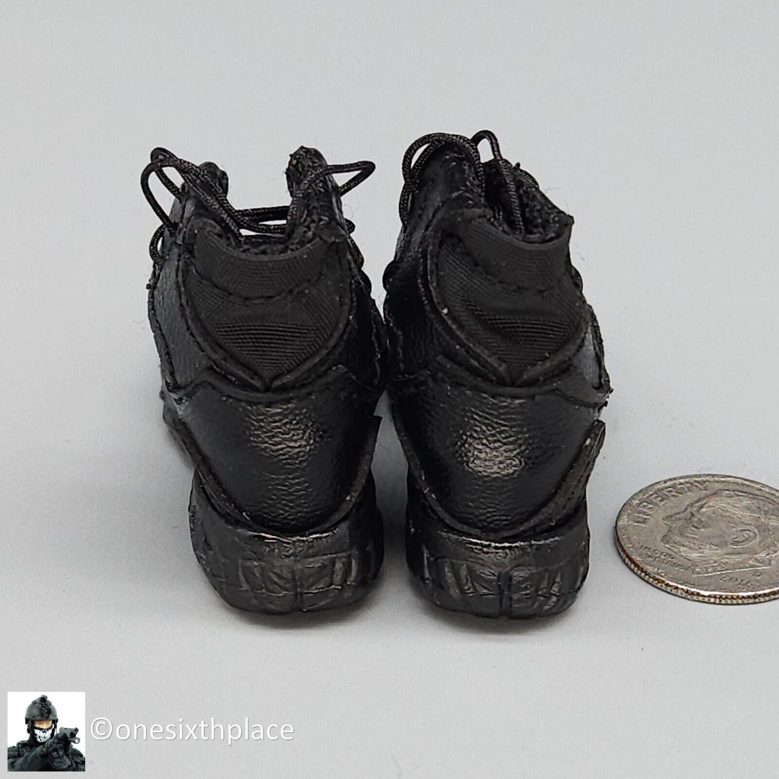 1:6 Mini Times Navy SEAL Special Force HALO Black Boots (Peg Type)