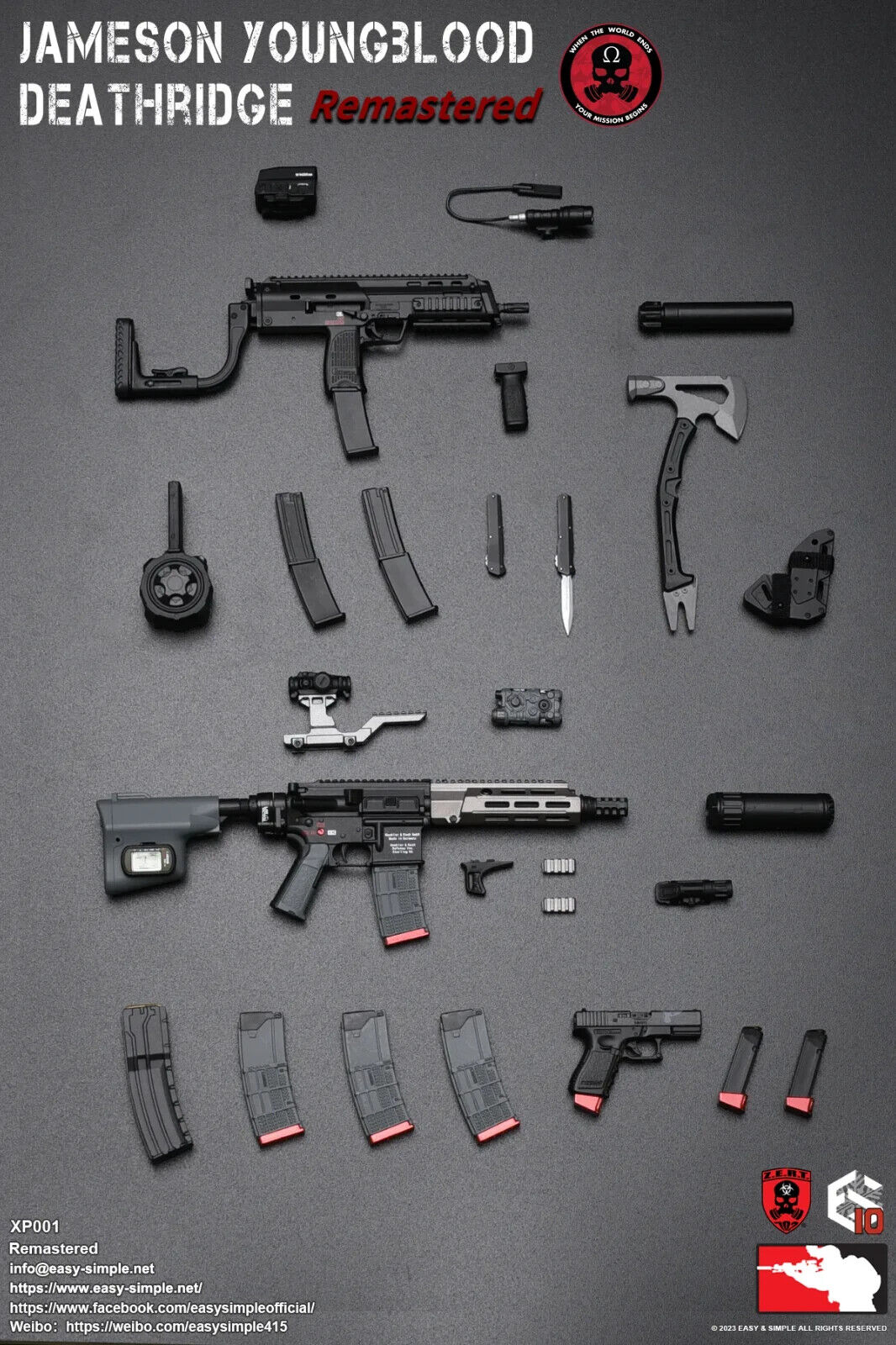 1:6 scale Easy & Simple ZERT Deathridge Remastered HK416 Rifle for 12" Figures