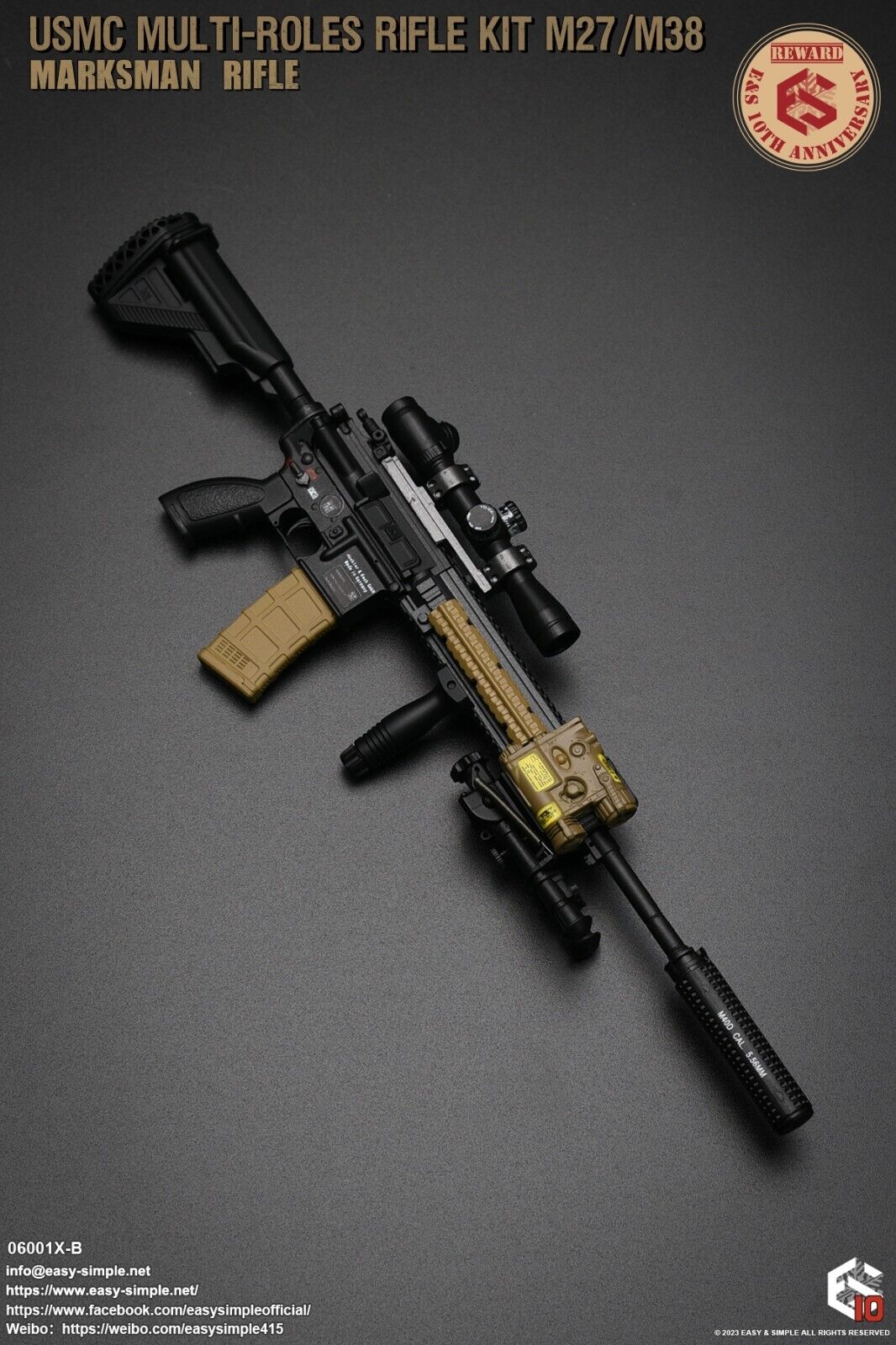 1:6 Easy & Simple 10th Anniversary Weapon Set USMC M27 / M38 Marksman Rifle