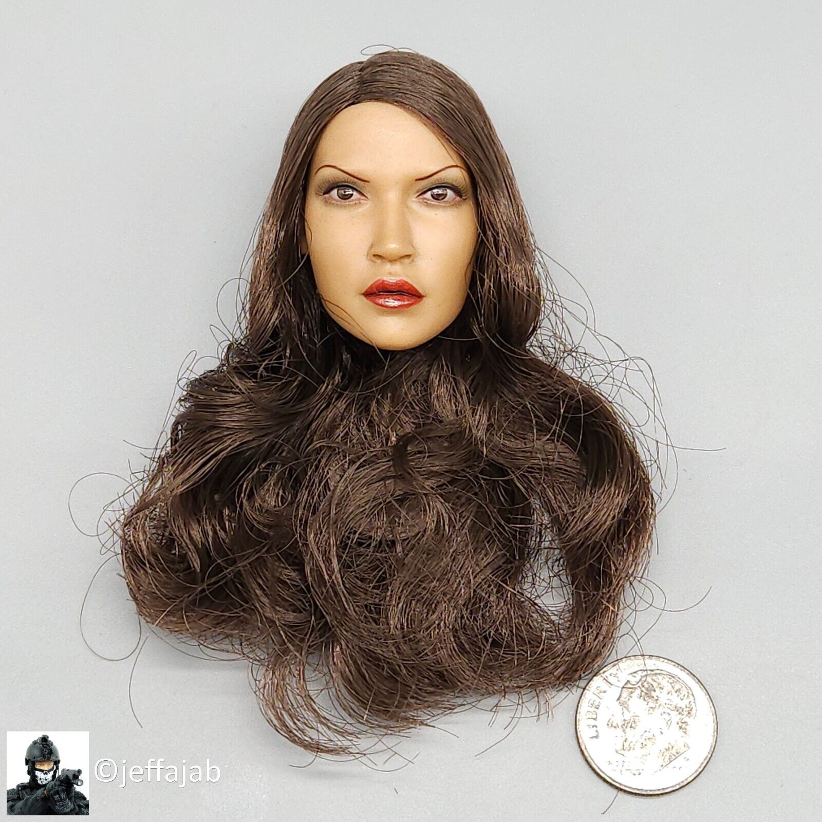 1:6 Flirty Girl Female DX Brunette Hair Head Sculpt for 12" Figures