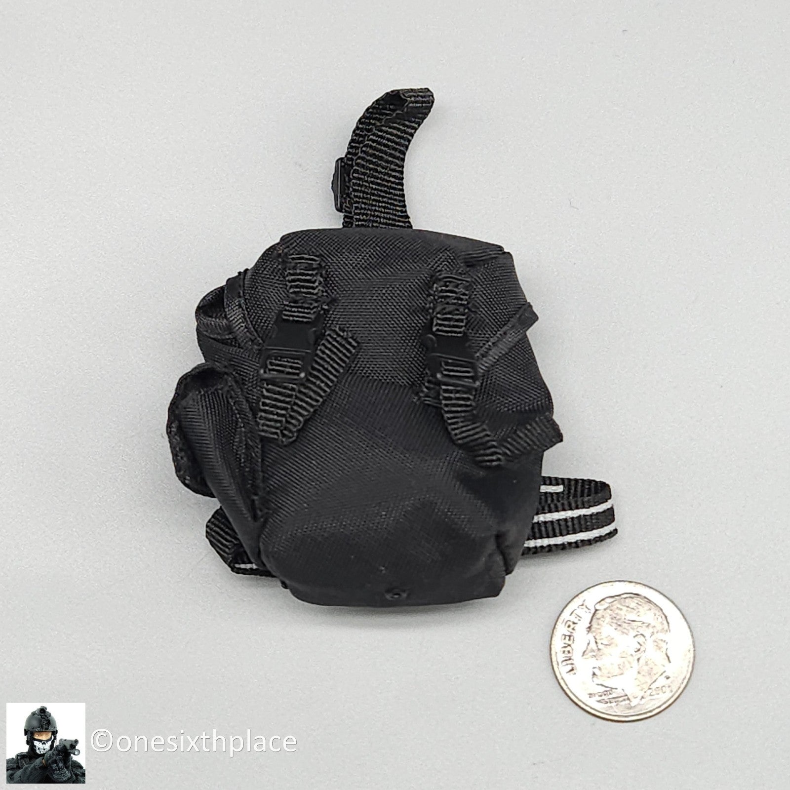 1:6 scale Soldier Story Black Gas Mask Pouch for 12" Figures