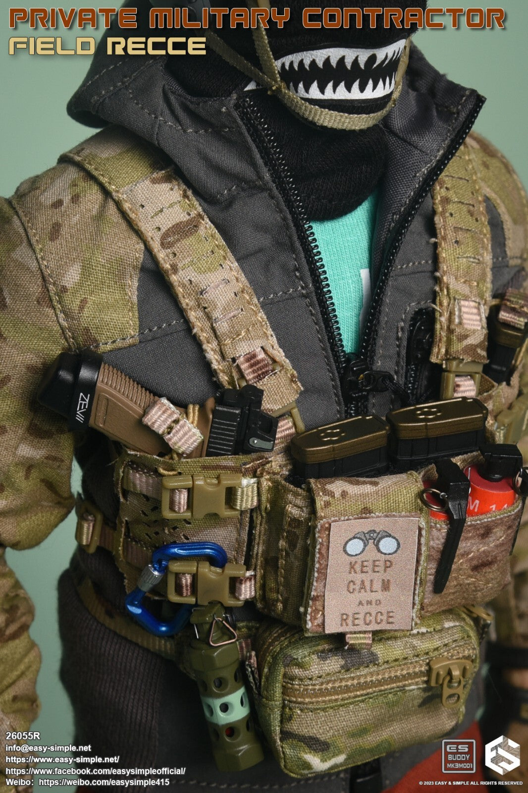 1:6 Easy & Simple PMC Field Recce Tactical Jacket for 12" Figures