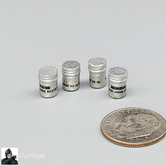 1:6 Ujindou Vietnam MACV-SOG Recon Team Metal Mini Smoke Grenades (x4)