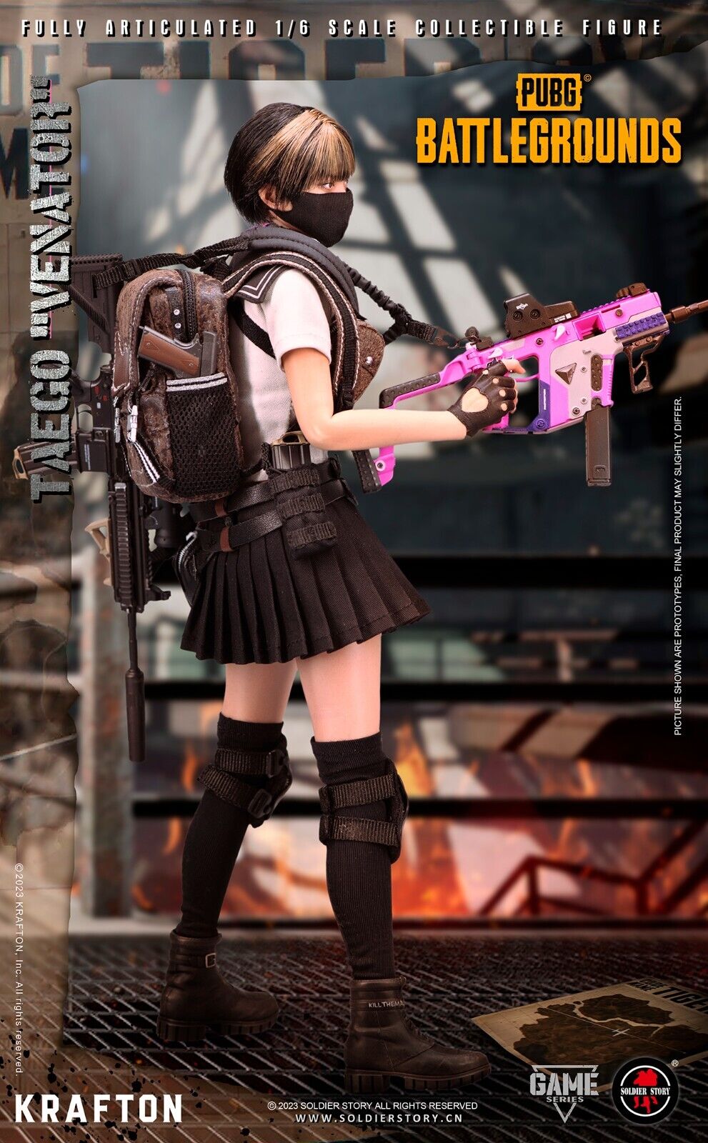1:6 Soldier Story PUBG Battlegrounds Female Taego Vector Submachine Gun Set