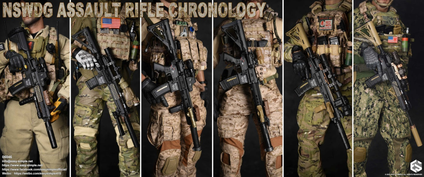 1:6 Easy & Simple NSWDG Assault Rifle Chronology Set F for 12" Figures 06046F
