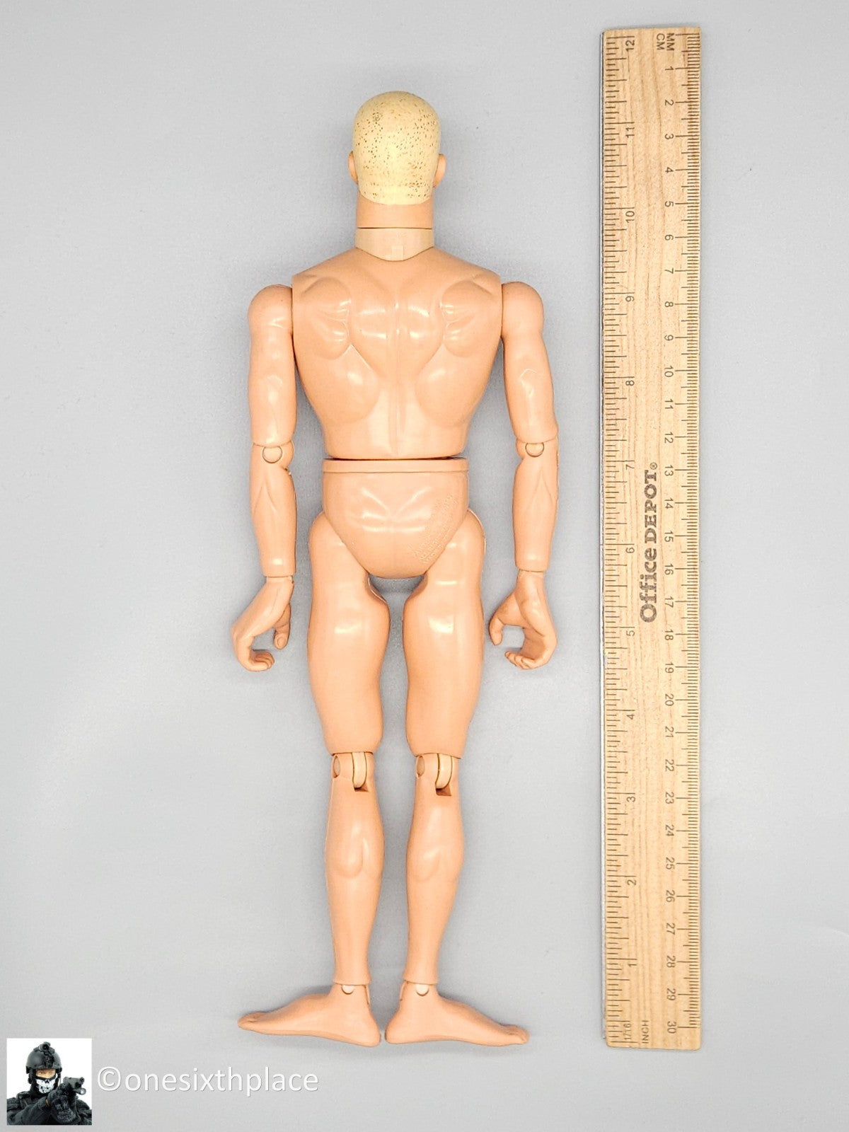 1:6 scale Hasbro GI Joe 1996 Male Nude Body Blond Hair Blue Eyes 12" Figure