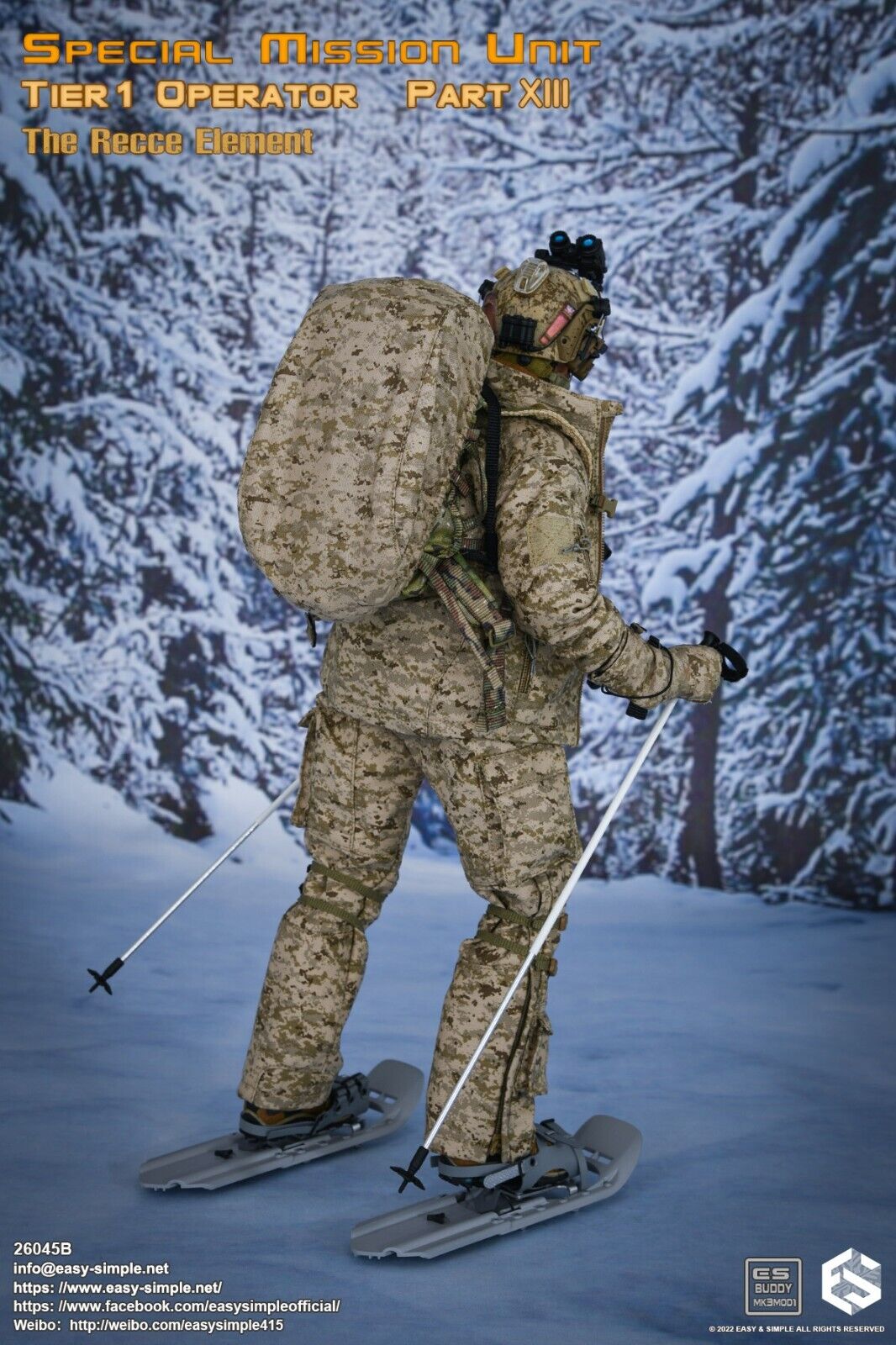 1:6 Easy Simple Recce Element Military Snowshoes for 12" GI Joe Dragon DamToys