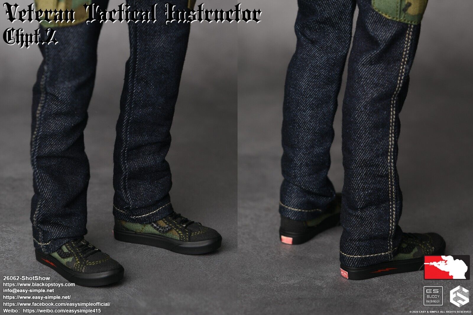 1:6 Easy & Simple Veteran Tactical Instructor Ch. 2 SHOT Show DEFCON SK8 Boots