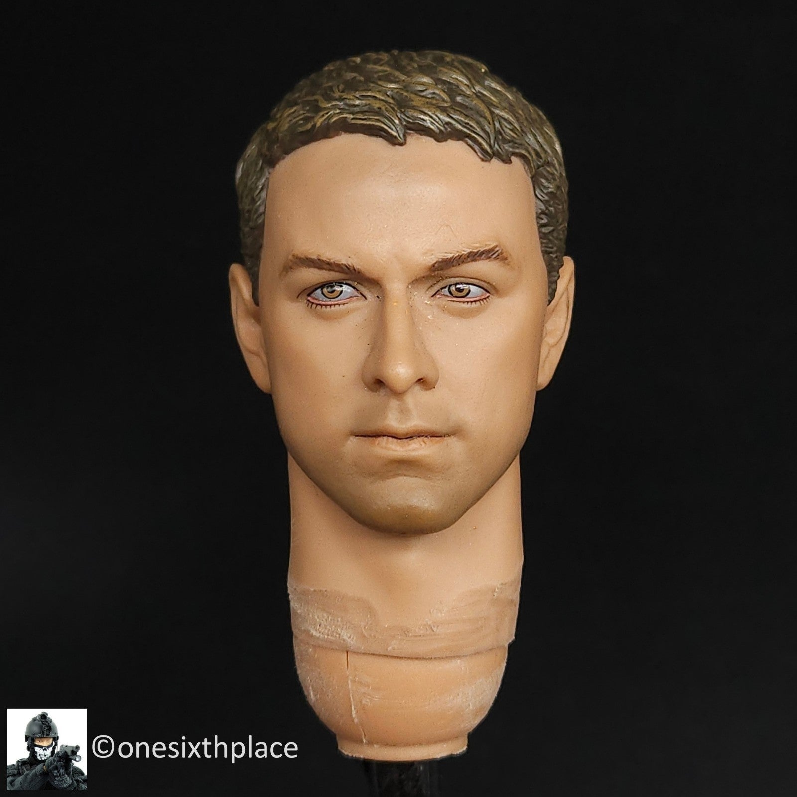 1:6 Hot Toys US Secret Service ERT Male Head Sculpt USED READ for 12" Figures