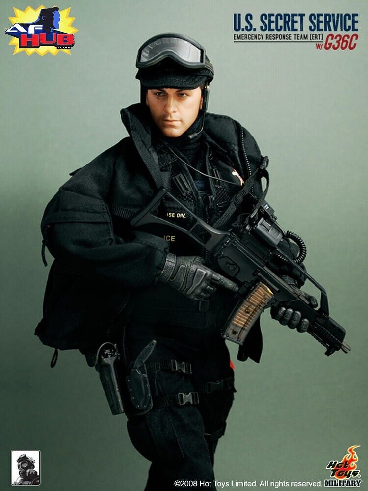 1:6 Hot Toys US Secret Service ERT Male Head Sculpt for 12" Figures