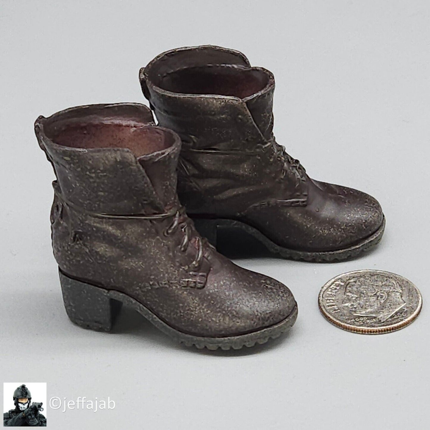 1:6 scale Female Brown Low Boots (Peg Type) for 12" Figures Scarlet Witch