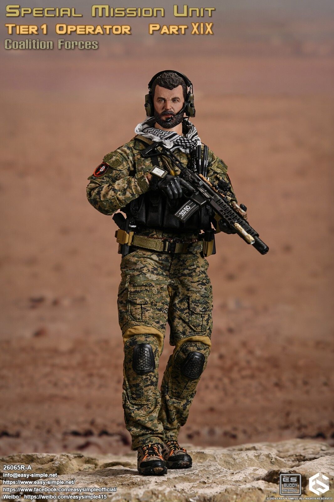 1:6 scale Easy & Simple Coalition Forces Shemagh Scarf for 12" Figures 26065RA