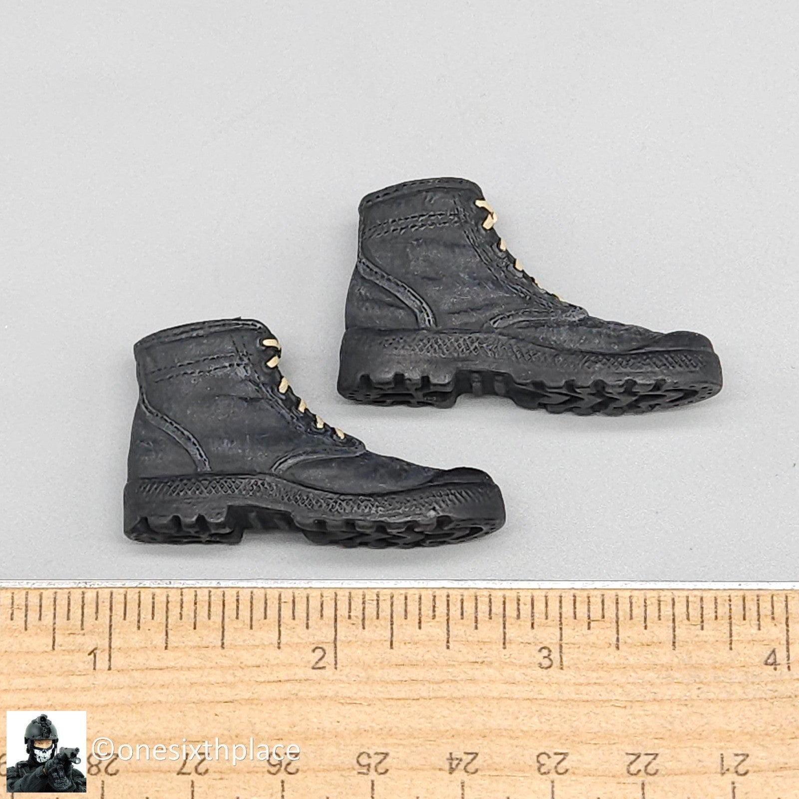 1:6 21C Century Toys Female Black Tactical Boots (Foot Type) for 12" Figures