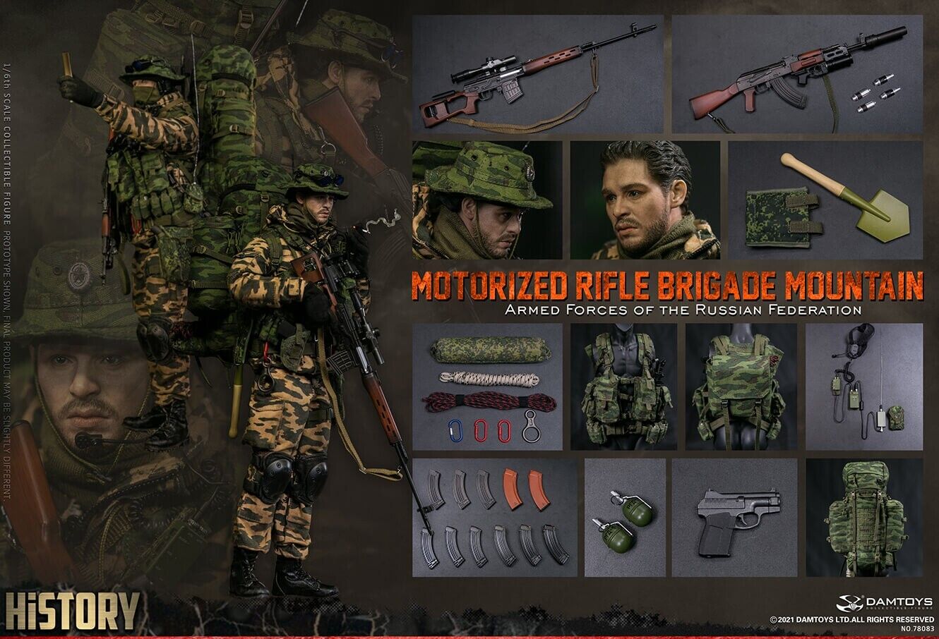 1:6 DamToys Russian Motorized Rifle Brigade Shovel w/ Camo Pouch for 12" Figures