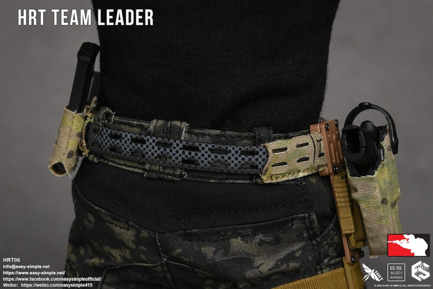 1:6 scale Easy & Simple HRT Team Leader Multicam ARC Belt for 12" Figures