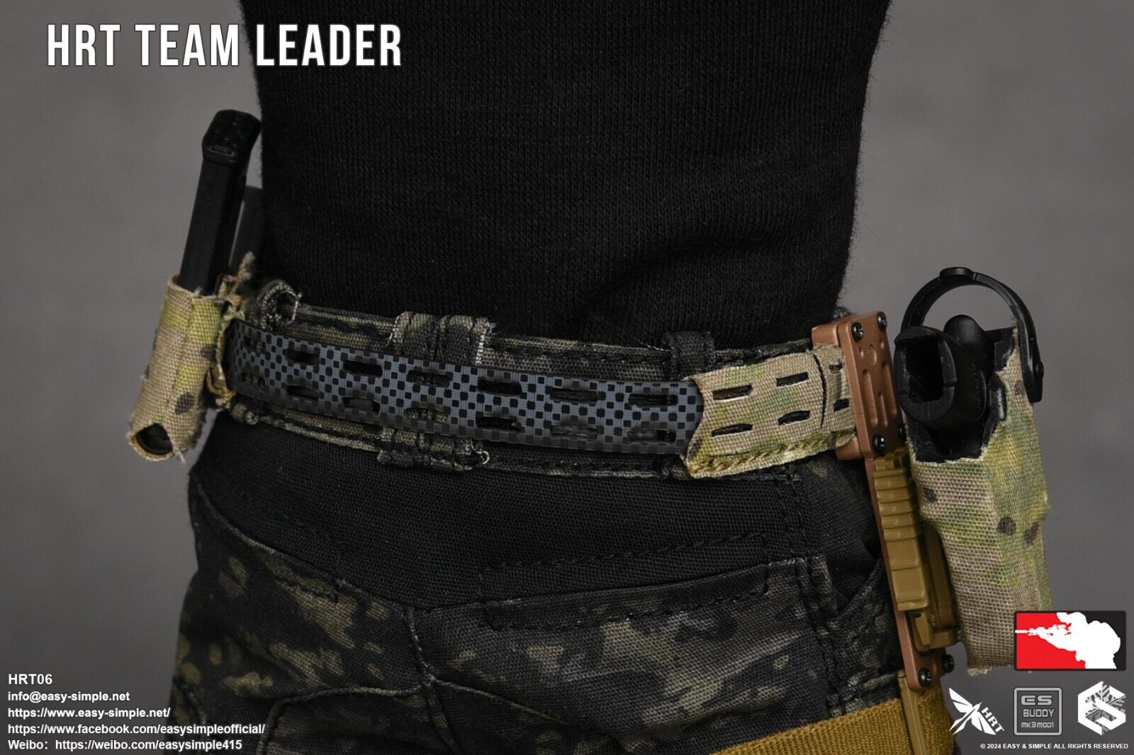 1:6 scale Easy & Simple HRT Team Leader Multicam ARC Belt for 12" Figures