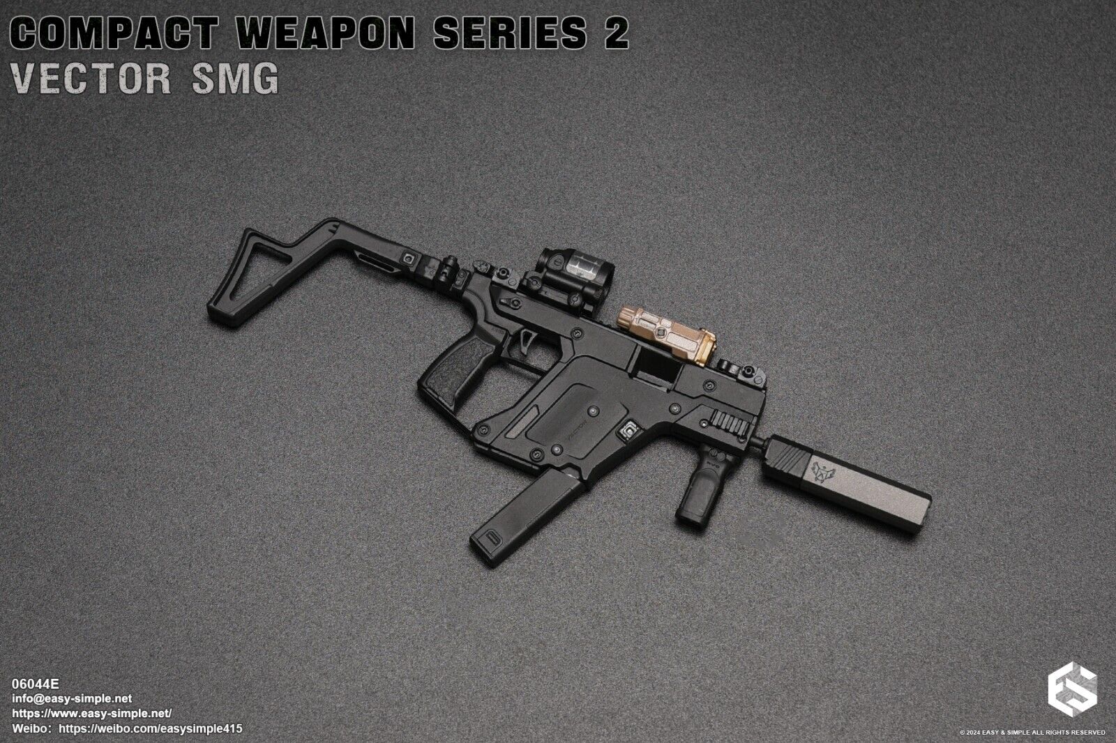 1:6 scale Easy & Simple Compact Weapons Series 2 Vector SMG Set E for 12" Figure