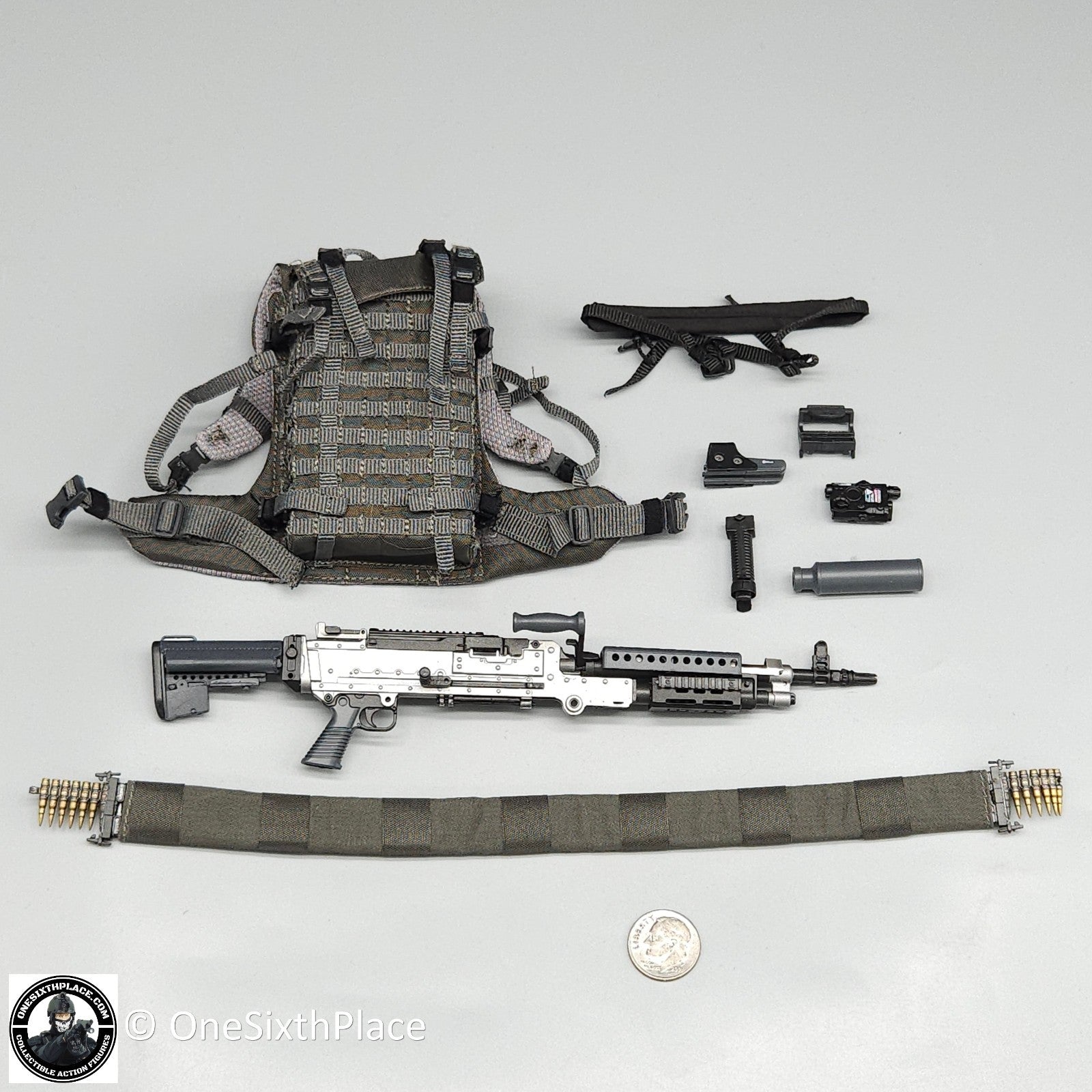 1:6 scale ZERT Juggernaut Sully M240 LMG w/Ammo Belt & MICO Ammo Carrier