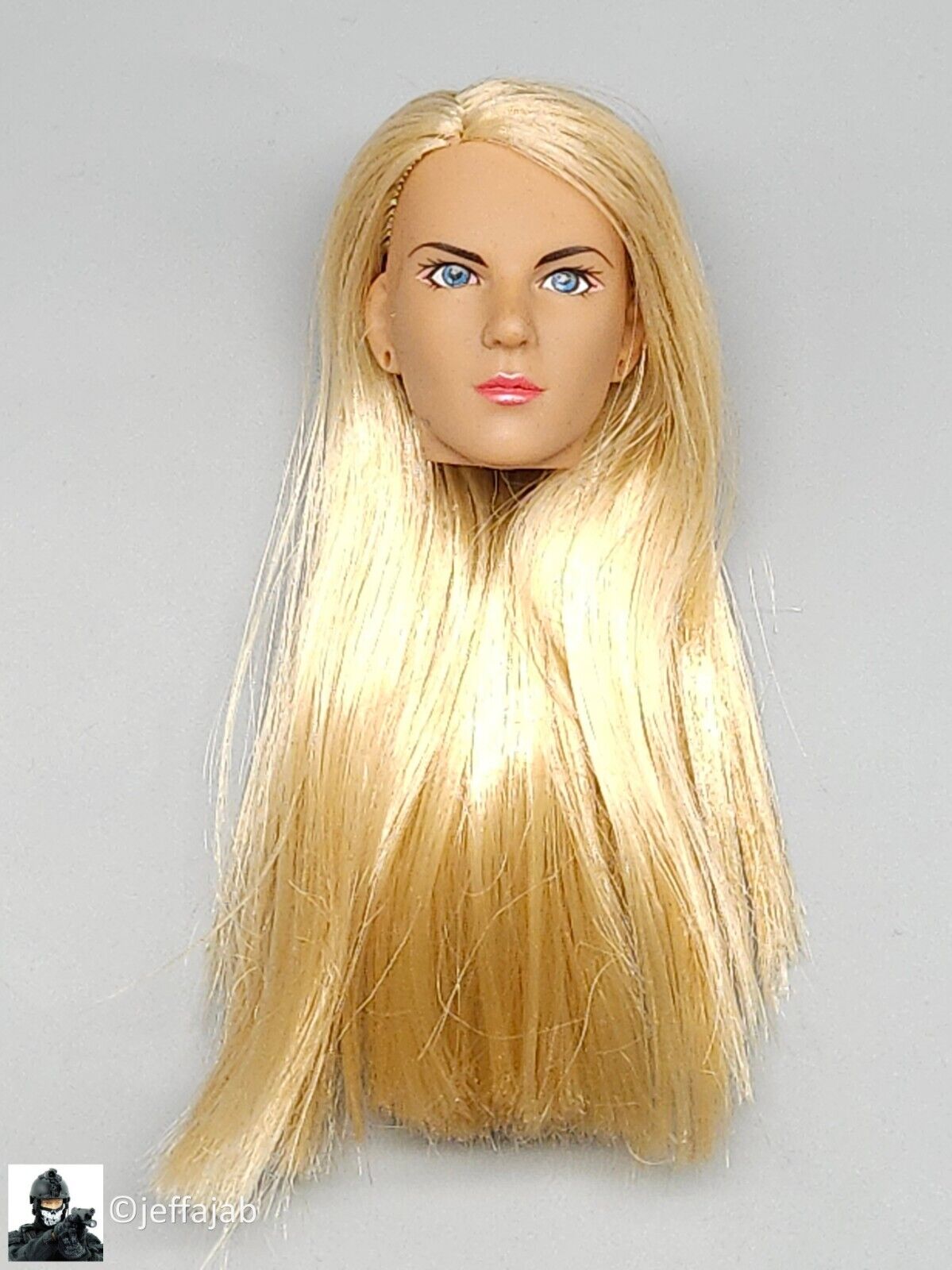 1:6 scale BBI Cy Girl Female Long Blond Hair Head Sculpt for 12" Figures Takara