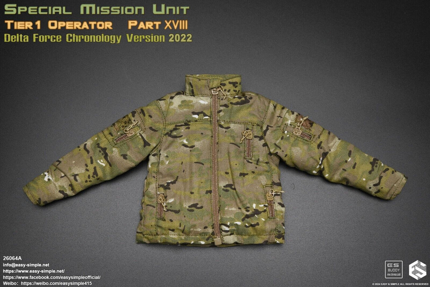 1:6 scale Easy & Simple Delta Force Chronology 2022 Ver. A Multicam PCU Jacket
