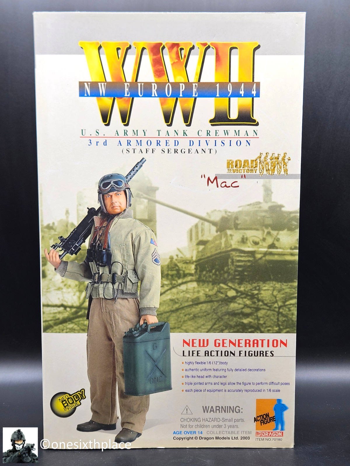 1:6 scale WWII US Army Tank Crewman 3rd Armored Div SSG Mac 12" Figure