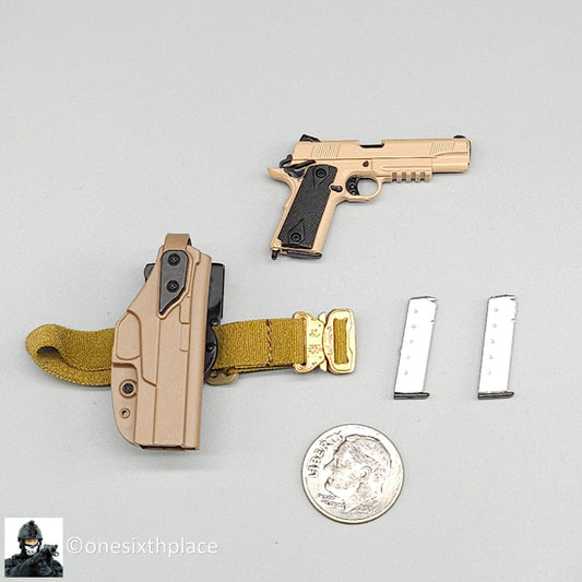 1:6 scale Easy & Simple PMC Weapon Specialist 1911 Pistol w/ Holster 12" Figures