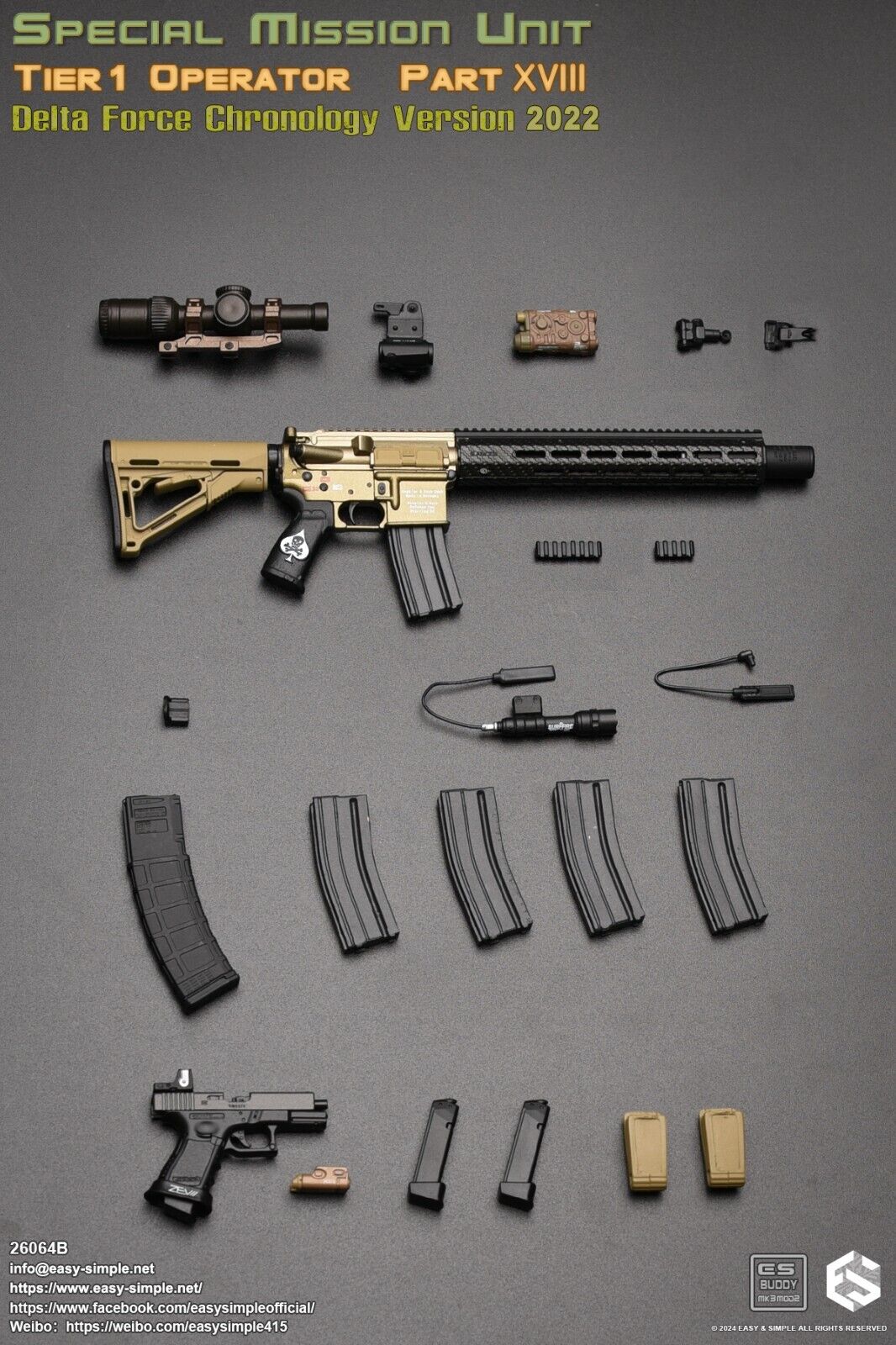 1:6 scale Easy & Simple Delta Force Chronology 2022 Combat Axe