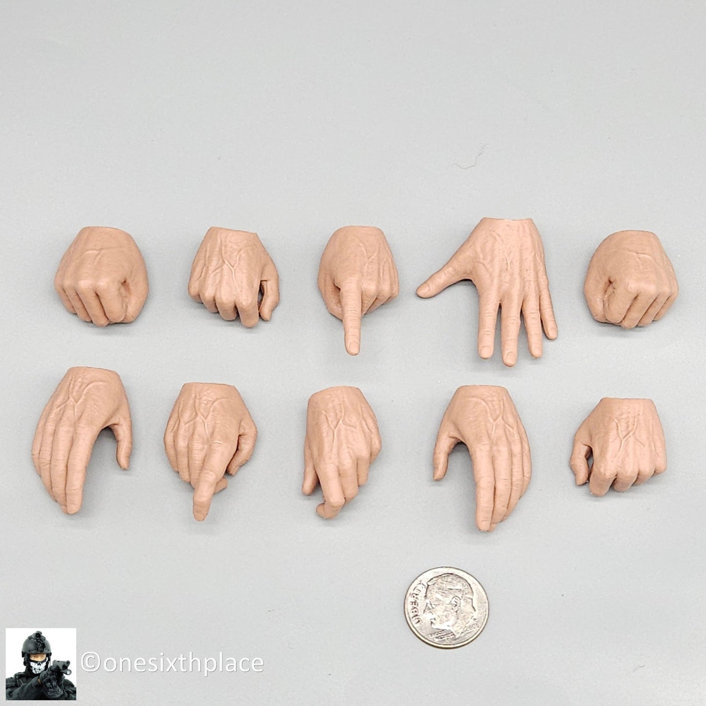 1:6 scale Soldier Story 6.0 Body Male Nude Hands (x10) Set B for 12" Figures