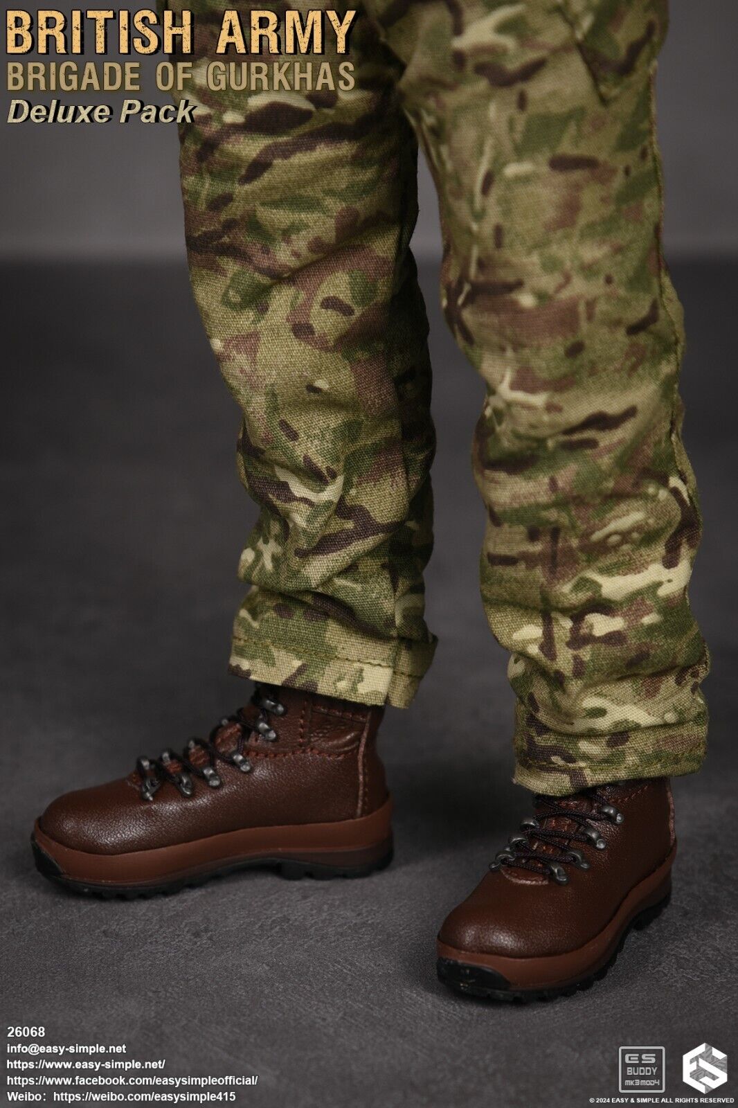 1:6 scale Easy & Simple British Army Brigade of Gurkhas Altberg Defender Boots