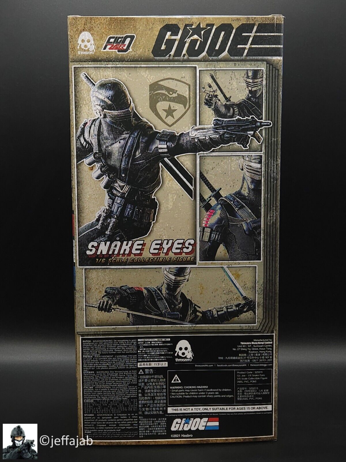 1:6 scale 3A ThreeZero GI Joe Snake Eyes 12" Figure 3A-3Z0215 ThreeA