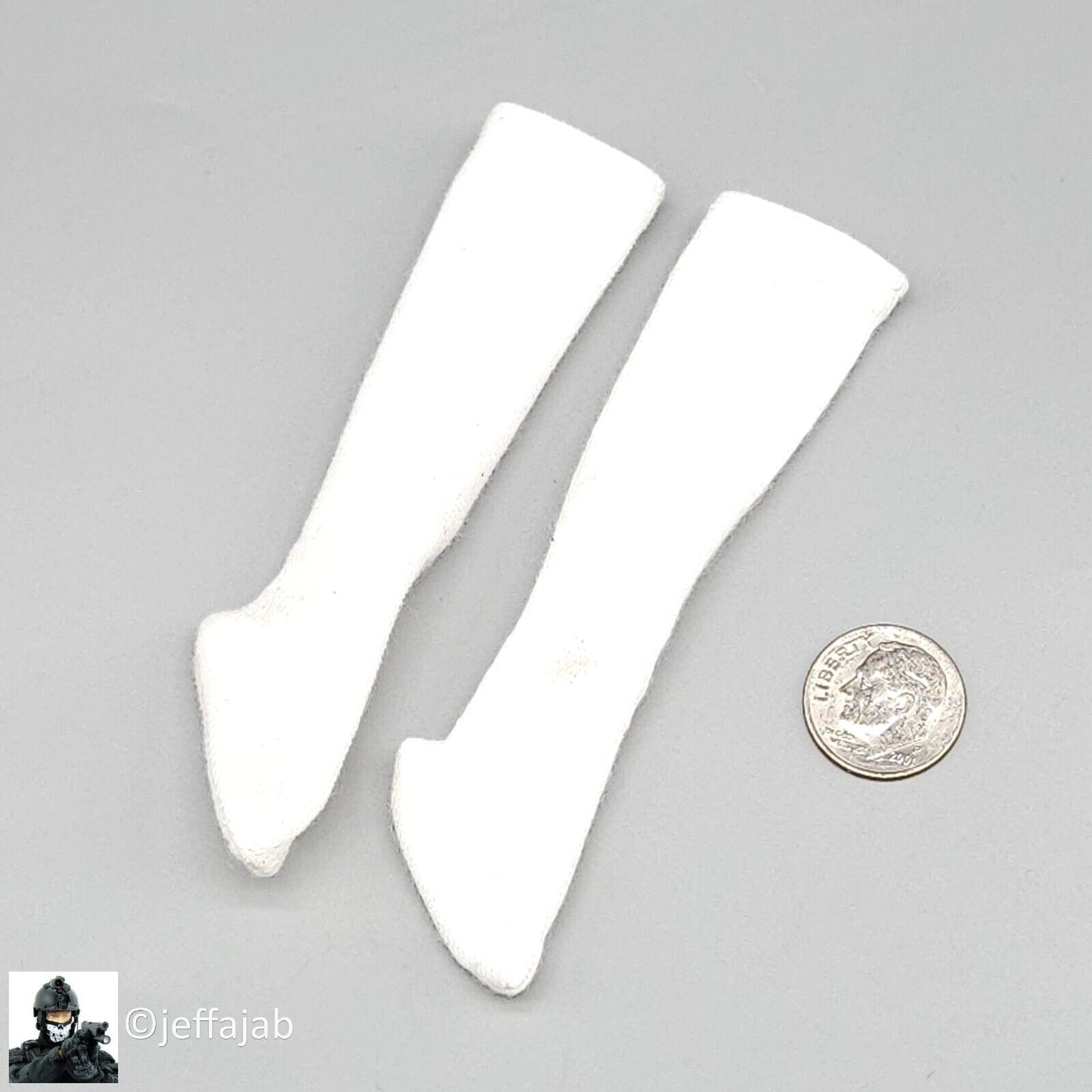 1:6 scale Long White Socks for 12" Figures Civil War Male Female